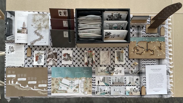 Student project exhibited, various images, text etc shown from above