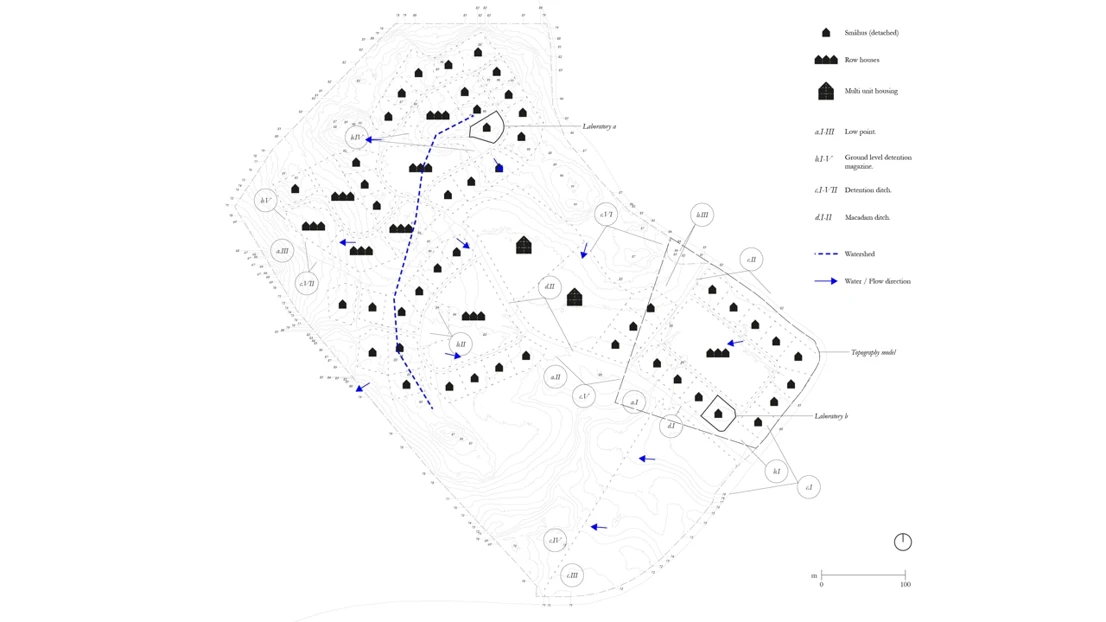 A site plan for a residential area