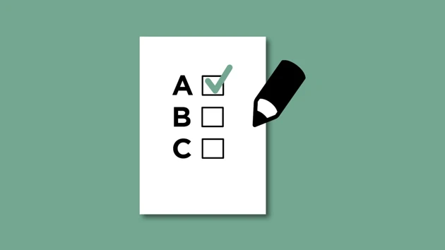 A checklist and a pen.